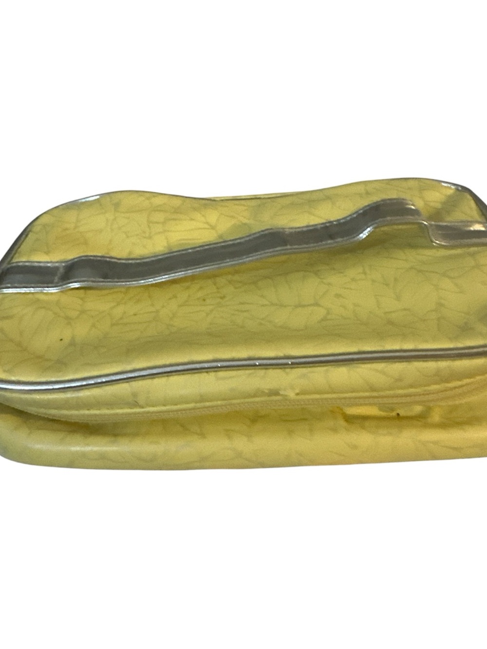 Obagi Yellow Cosmetic Bag with Silver Trim silver charms like new cute
